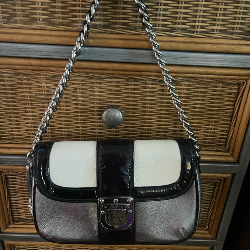 Brighton Black, White, and Silver Shoulder Bag